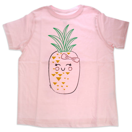 Girls Crew Tee - Blushing Pineapples - Balerina by DelSol for Kids - 1 Pc T-Shirt (4T)