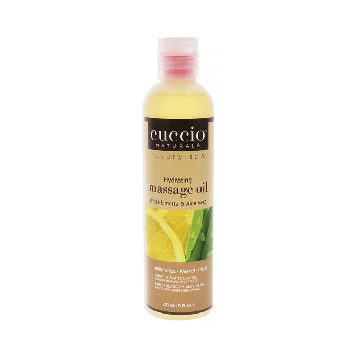 Huile de massage hydratante - Limetta blanche et Aloe Vera de Cuccio Naturale pour unisexe - 8 oz d'huile