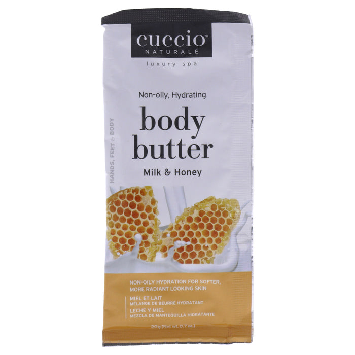 Mantequilla hidratante no grasa Luxury Spa - Leche y miel de Cuccio Naturale para unisex - Mantequilla corporal de 0,7 oz