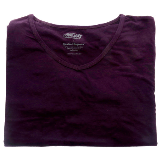 Bamboo Sleep Dolman V-Neck T-Shirt - Deep Violet by Cariloha for Women - 1 Pc T-Shirt (L)