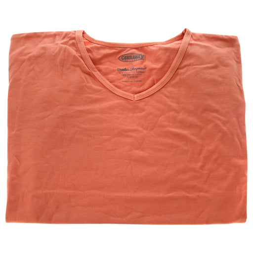 Bamboo Sleep Dolman V-Neck T-Shirt - Coral by Cariloha for Women - 1 Pc T-Shirt (S)