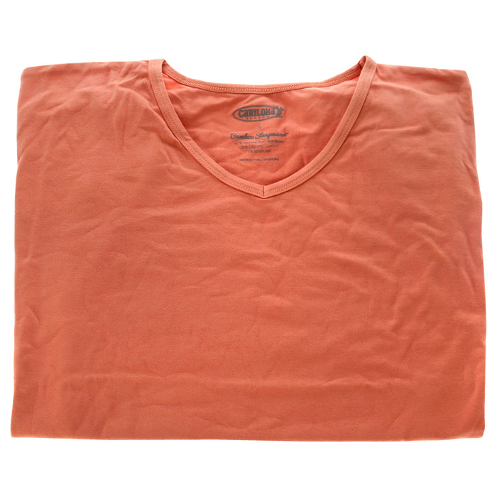 Bamboo Sleep Dolman V-Neck T-Shirt - Coral by Cariloha for Women - 1 Pc T-Shirt (S)