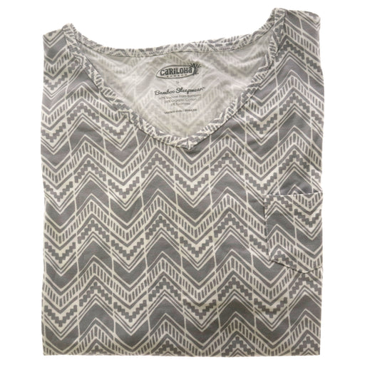 Bamboo Sleep V-Neck Shirt - Tribal Stripe by Cariloha for Women - 1 Pc T-Shirt (S)
