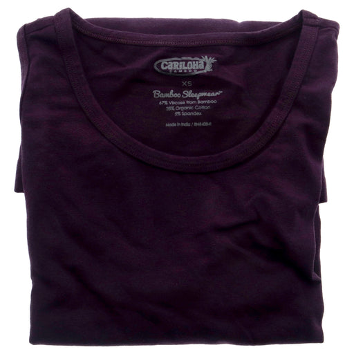 Bamboo Sleep Tank Top - Deep Violet by Cariloha for Women - 1 Pc T-Shirt (XS)