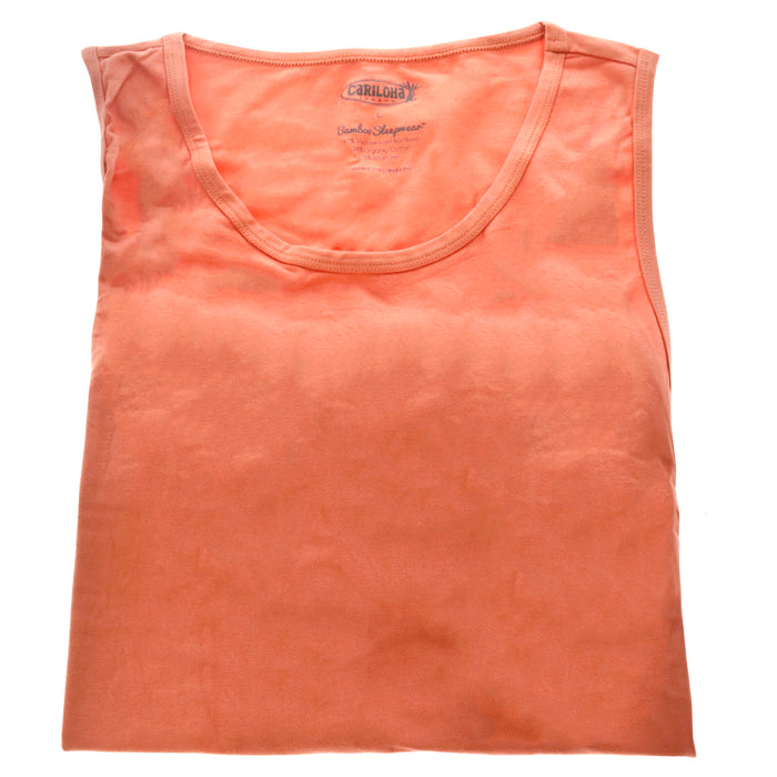 Bamboo Sleep Tank Top - Coral by Cariloha for Women - 1 Pc T-Shirt (L)