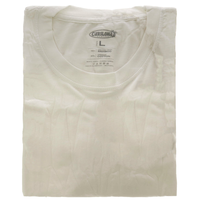 Bamboo Crew Tee - White by Cariloha for Men - 1 Pc T-Shirt (L)