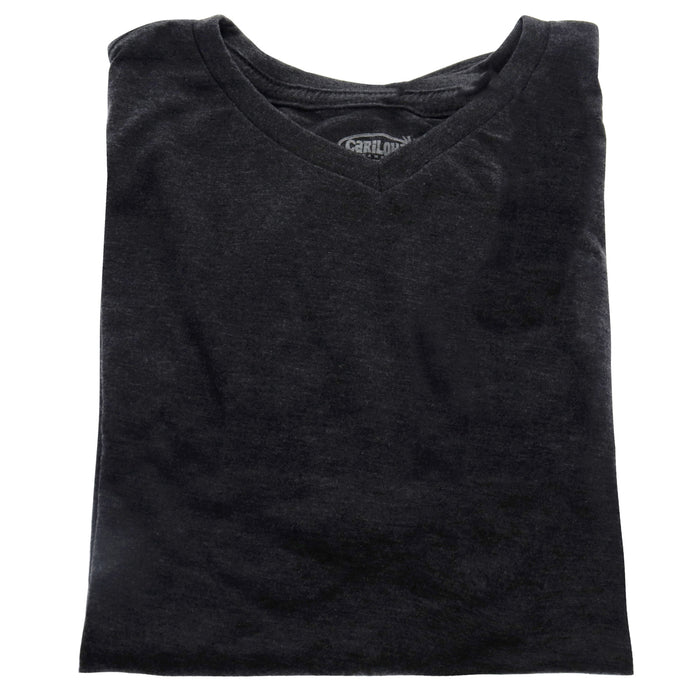 Bamboo V-Neck Tee T-Shirt - Charcoal Heather by Cariloha for Men - 1 Pc T-Shirt (S)