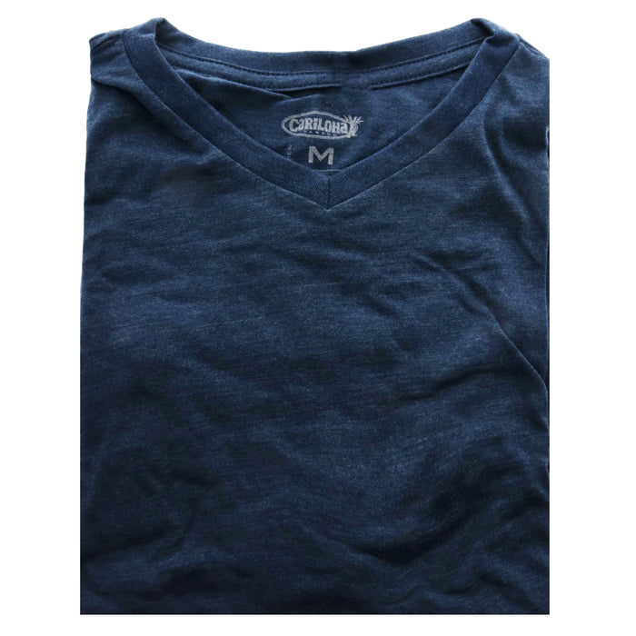 Bamboo V-Neck Tee T-Shirt - Bermuda Blue by Cariloha for Men - 1 Pc T-Shirt (M)