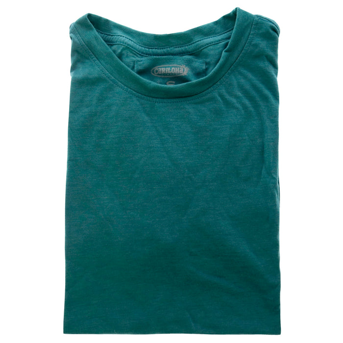 Bamboo Crew Tee - Tropical Teal Heather by Cariloha for Women - 1 Pc T-Shirt (S)