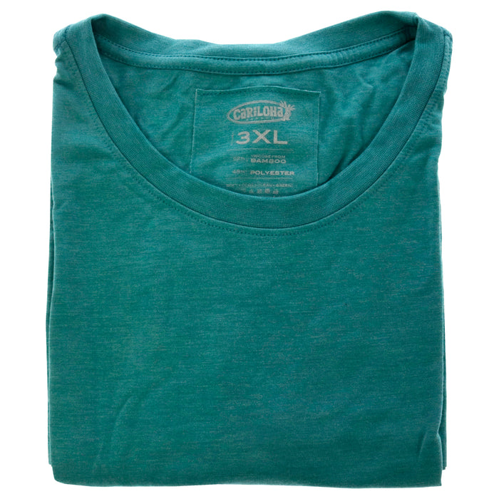 Bamboo Crew Tee - Tropical Teal Heather by Cariloha for Women - 1 Pc T-Shirt (3XL)
