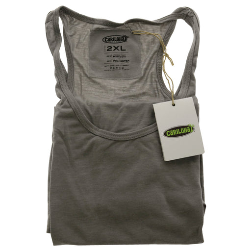 Bamboo Racer Tank - Heather Gray by Cariloha for Women - 1 Pc Tank Top (2XL)