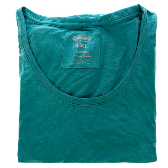 Bamboo Scoop Tee - Tropical Teal Heather by Cariloha for Women - 1 Pc T-Shirt (3XL)