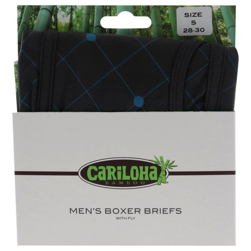 Bamboo Boxer Briefs - Carbon Argyle by Cariloha for Men - 1 Pc Boxer (S)