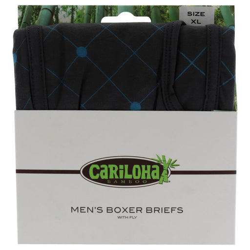 Bamboo Boxer Briefs - Carbon Argyle by Cariloha for Men - 1 Pc Boxer (XL)