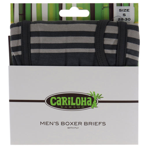Bamboo Boxer Briefs - Shoreline Gray Stripe by Cariloha for Men - 1 Pc Boxer (S)