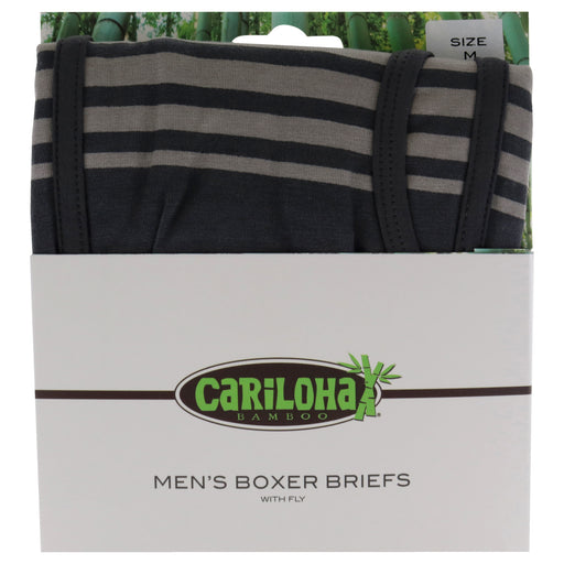 Bamboo Boxer Briefs - Shoreline Gray Stripe by Cariloha for Men - 1 Pc Boxer (M)