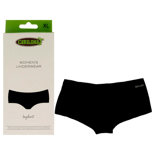 Bamboo Boyshort Briefs - Black by Cariloha for Women - 1 Pc Underwear (XL)