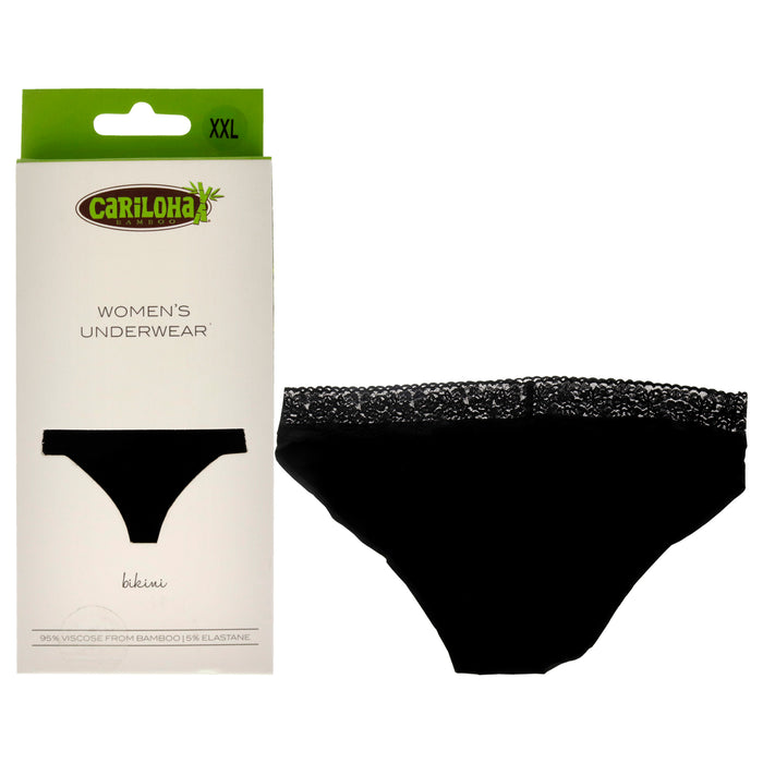 Bamboo Lace Bikini - Black by Cariloha for Women - 1 Pc Underwear (2XL)