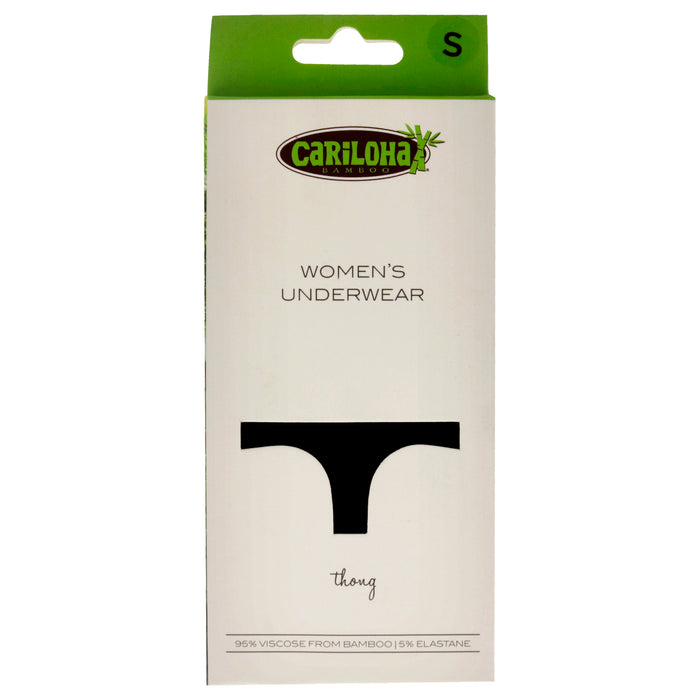 Bamboo Lace Thong - Black by Cariloha for Women - 1 Pc Underwear (S)