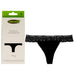 Bamboo Lace Thong - Black by Cariloha for Women - 1 Pc Underwear (L)