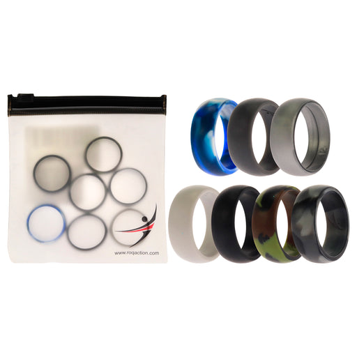 Silicone Wedding Ring Set - Camo by ROQ for Men - 7 x 12 mm Ring