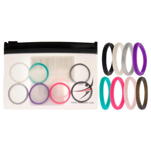 Silicone Wedding Stackble Point Ring Set - MultiColor by ROQ for Women - 8 x 10 mm Ring