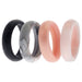 Silicone Wedding Ring Set - Marble by ROQ for Women - 4 x 7 mm Ring