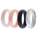 Silicone Wedding Ring Set - Marble by ROQ for Women - 4 x 9 mm Ring