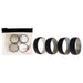 Silicone Wedding 2Layer Dome Ring Set - Black-Marble by ROQ for Men - 4 x 12 mm Ring