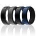 Silicone Wedding 2Layer Step Ring Set - Black-Blue by ROQ for Men - 4 x 10 mm Ring