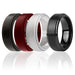 Silicone Wedding Twin Step Ring Set - Bordeaux by ROQ for Men - 4 x 8 mm Ring