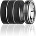 Silicone Wedding Twin 2Layer Ring Set - Black by ROQ for Men - 4 x 10 mm Ring