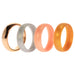 Silicone Wedding Twin 6mm Ring Set - Gold by ROQ for Women - 4 x 8 mm Ring
