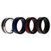 Silicone Wedding Twin Carbon Ring Set - Bordeaux by ROQ for Men - 4 x 9 mm Ring