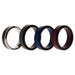 Silicone Wedding Twin Carbon Ring Set - Bordeaux by ROQ for Men - 4 x 12 mm Ring