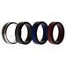 Silicone Wedding Twin Carbon Ring Set - Bordeaux by ROQ for Men - 4 x 14 mm Ring