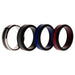 Silicone Wedding Twin Carbon Ring Set - Bordeaux by ROQ for Men - 4 x 15 mm Ring