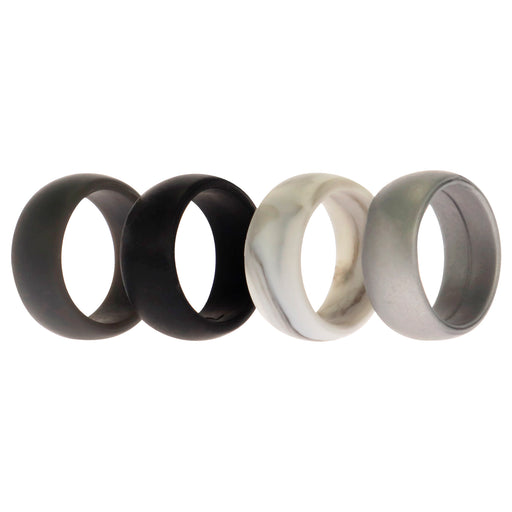 Silicone Wedding Ring Set - Marble by ROQ for Men - 4 x 7 mm Ring