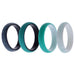 Silicone Wedding 2Layer Ring Set - Turquoise by ROQ for Women - 4 x 11 mm Ring