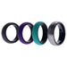 Silicone Wedding Twin Brushed 6mm Ring Set - Turquoise by ROQ for Women - 4 x 5 mm Ring