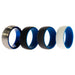 Silicone Wedding Twin Dome 8mm Ring Set - Blue by ROQ for Men - 4 x 7 mm Ring