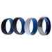Silicone Wedding Twin Dome 8mm Ring Set - Blue by ROQ for Men - 4 x 14 mm Ring