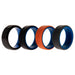 Silicone Wedding Twin Beveled 8mm Ring Set - Black by ROQ for Men - 4 x 8 mm Ring