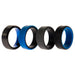 Silicone Wedding Twin Beveled 8mm Ring Set - Blue by ROQ for Men - 4 x 8 mm Ring
