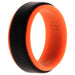Silicone Wedding Step Ring - Orange-Black by ROQ for Men - 8 mm Ring