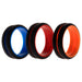 Silicone Wedding 2Layer Middle Line Ring Set - Black by ROQ for Men - 3 x 10 mm Ring