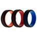 Silicone Wedding 2Layer Middle Line Ring Set - Black by ROQ for Men - 3 x 13 mm Ring