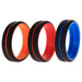 Silicone Wedding 2Layer Middle Line Ring Set - Black by ROQ for Men - 3 x 16 mm Ring
