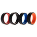 Silicone Wedding 2Layer Beveled 8mm Ring Set - Black by ROQ for Men - 4 x 11 mm Ring