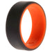 Silicone Wedding 2Layer Beveled 8mm Ring - Orange-Grey by ROQ for Men - 9 mm Ring